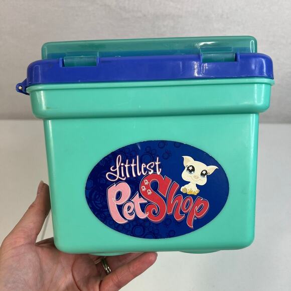 Littlest Pet Shop Storage Case Hasbro 2007 Toy Carry Box Teal Blue LPS Playset - Picture 8 of 11